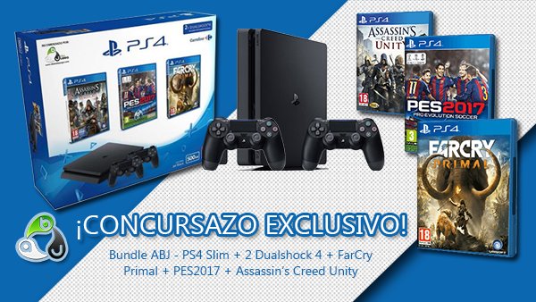 AlfaBetaJuega's tweet photo. Hemos tirado la casa por la ventana. Gana una PlayStation 4 Slim con tres juegazos. ¡Irresistible! #BundlePS4ABJ https://t.co/R1ERYC39fa https://t.co/eDIM3QXuXL