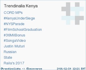 trendinaliaKE's tweet photo. Trend Alert: #SongaVideo. More trends at https://t.co/6AyDQDZQ89 #trndnl https://t.co/uByH0c3vax