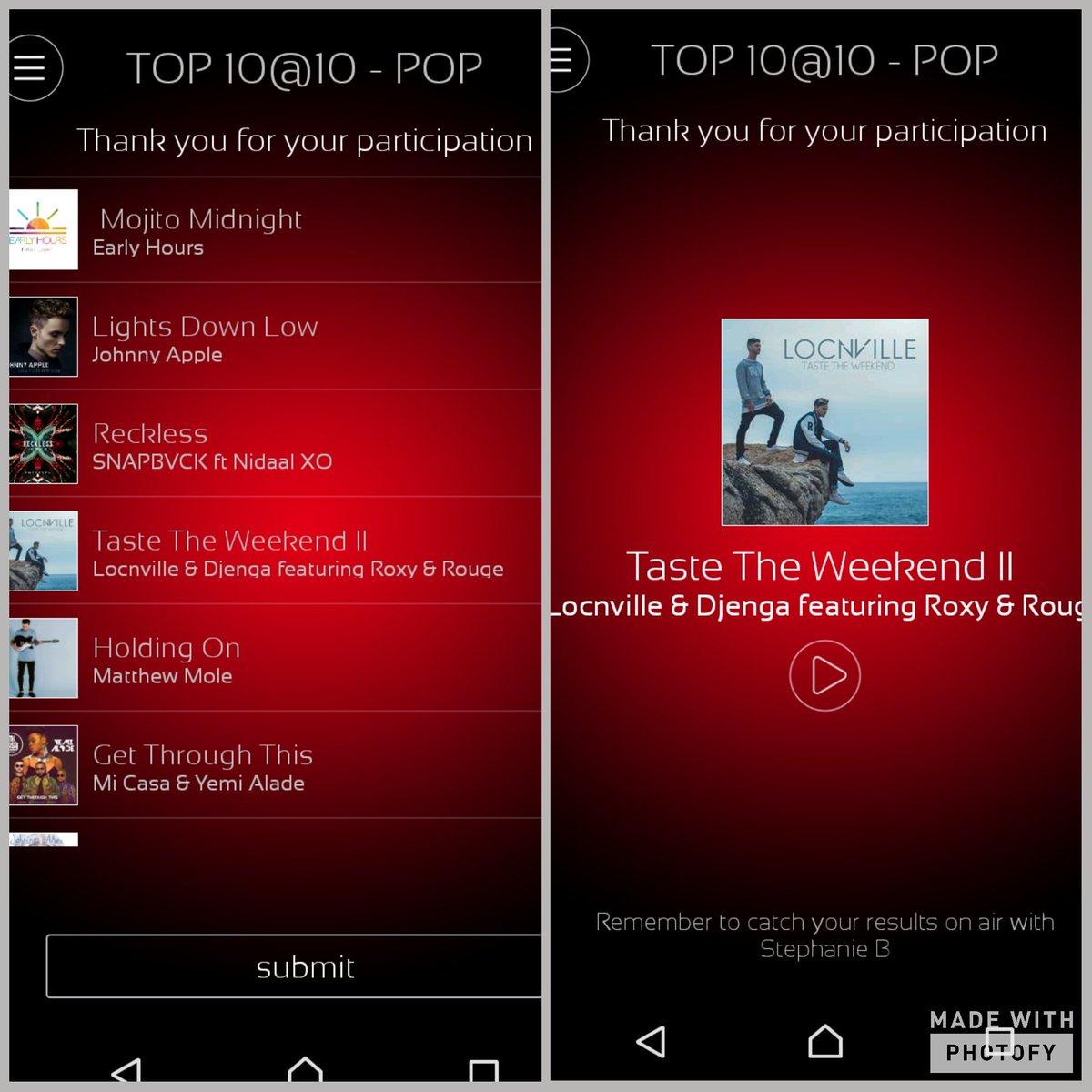 LocnvilleST's tweet photo. Go to @5FM app go to Polls and VOTE @Locnville @Rouge_Rapper @roxysworldsa @Djenga_Official TASTE THE WEEKEND II on @top10at10 @StephanieBe https://t.co/lcLAkTcRD8