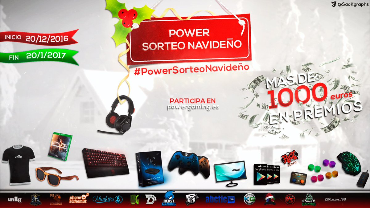 AndreasAmusic's tweet photo. ❄POWER SORTEO NAVIDEÑO❄

➕DE 1000€ EN PREMIOS💶

🎁 20 GANADORES

🔃 RT &amp; FOLLOW RULES 💚
 
➡ https://t.co/MUawmXocq2

《Finaliza el 20/01/2017》 https://t.co/P0ZWki4WGw