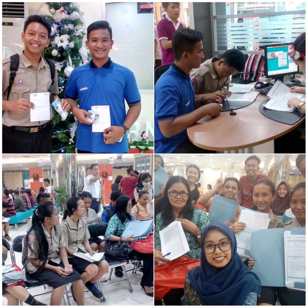 Siswa SMAN 3 kota Manado sedang mlakukan Pencairan dana PIP di BNI cabang Manado. 16/12/2016. #pipsma2016