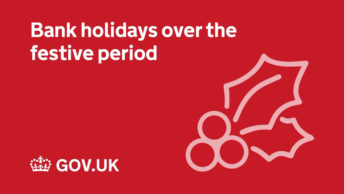Bank holidays over the festive period