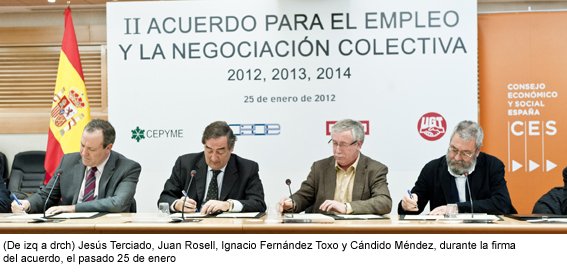 Previo a la reforma laboral del PP (enero-2012), CCOO-UGT-CEOE firmaron un Acuerdo de reducción salarial y flexibilización laboral.¡Al loro!