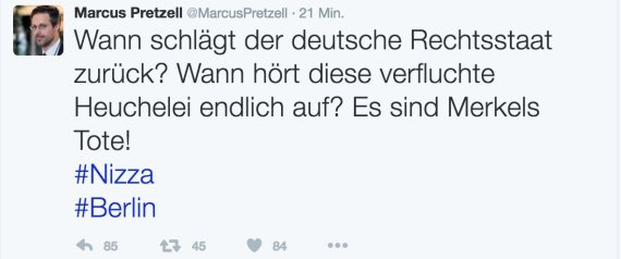 twitkalk's tweet photo. #AfD #Pretzel Bei solchen Tweets kurz nach dem Anschlag #Berlin #Breitscheidsplatz kriegt man #Kotzreiz! Lieber #Gutmensch als #Blödschwein https://t.co/HSuqyLBTF4
