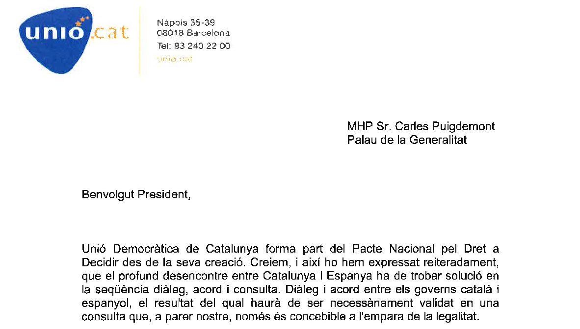Ramon_Espadaler's tweet photo. Carta al President @KRLS amb la posició d'@unio_cat sobre el Pacte Nacional x Dret a Decidir, del qual ens ha exclòs https://t.co/w43zUxXSp6 https://t.co/PXEtYD7BCO