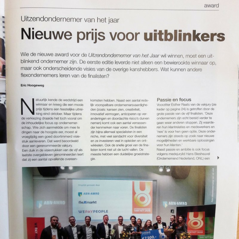 De laatste <a href="/Flexmarkt/">Flexmarkt</a> al gelezen? Lees waar de beste uitzendondernemer aan moet voldoen en schrijf je meteen in: uitzendondernemervanhetjaar.nl/inschrijven/