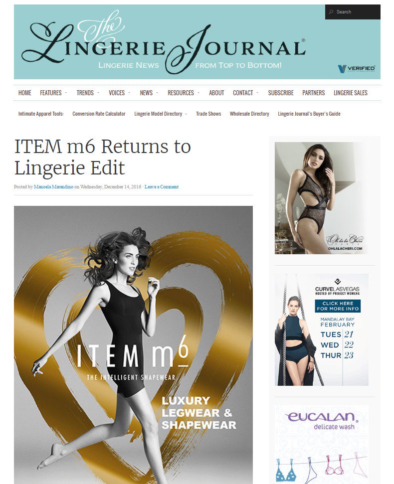 Lovely to see our regular exhibitors @item_m6UK in @lingeriejournal last week. Discover what's new for TLE January > thelingeriejournal.com/item-m6-return…
