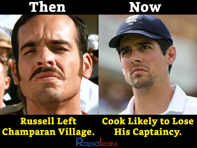 CrickeTendulkar's tweet photo. Remember #CaptainRussell From #Lagaan? #CaptainCookFail ! 4-0 ! #ScoreToSettle #INDvENG !! COOK MUST LEAVE !! ROOT BETTER CAPTAIN !! https://t.co/LpI4Qm6O3E