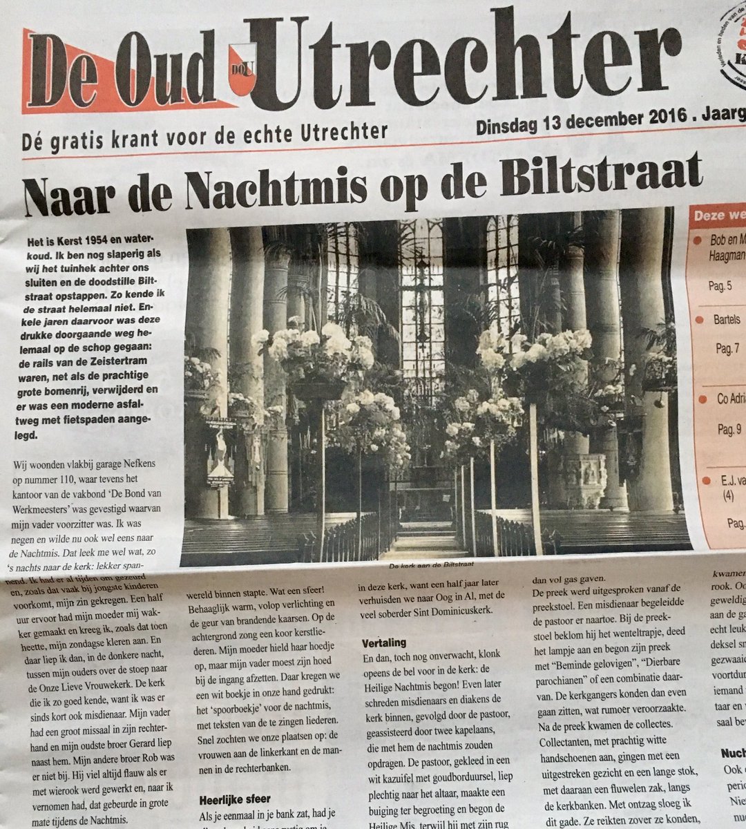 Leuk artikel op de voorpagina van De Oud Utrechter! Ook hier te lezen: deoud-Utrechter.nl