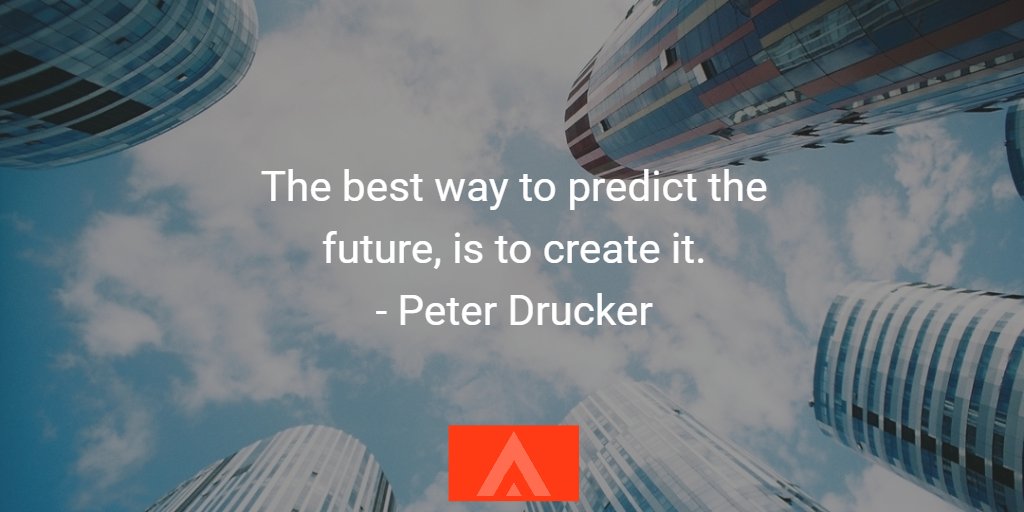 Adapt_Inspire's tweet photo. The best way to predict the future, is to create it.
- Peter Drucker 

#DailyInspiration #Inspire #InspireMe https://t.co/nhLnqyxj0M