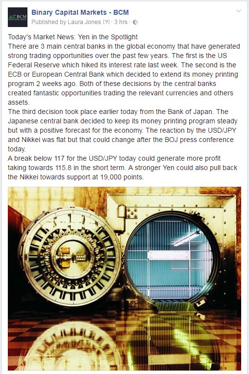 BinaryCMRep's tweet image. Want the latest and greatest news? Follow us on Facebook for an in-depth look at each day&apos;s market news. #BinaryCM