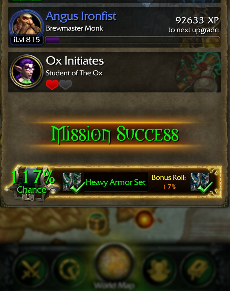 AprilleRoberts's tweet image. So I miss an 87% bonus, but get a 17% ??  Yesterday got a 3%. Makes sense.  *sigh* #Warcraft #ClassHall #MistweaverMonk