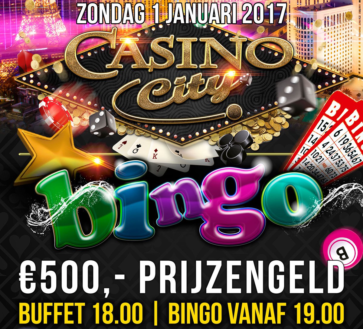 Zondag 1 januari NIEUWJAARSBINGO in onze vestigingen aan de Ceintuurbaan, Jan Evertsenstraat en Oudezijds Achterburgwal.