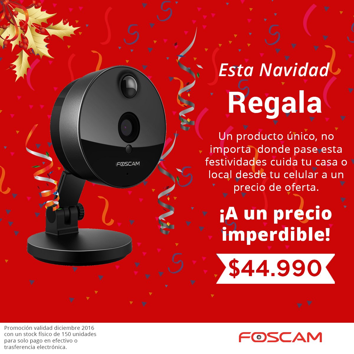 Foscam_cl's tweet image. ¡un precio insuperable!
Vigila tu casa hasta desde el polo norte solo con tu smartphone
100 unidades solo por diciembre.