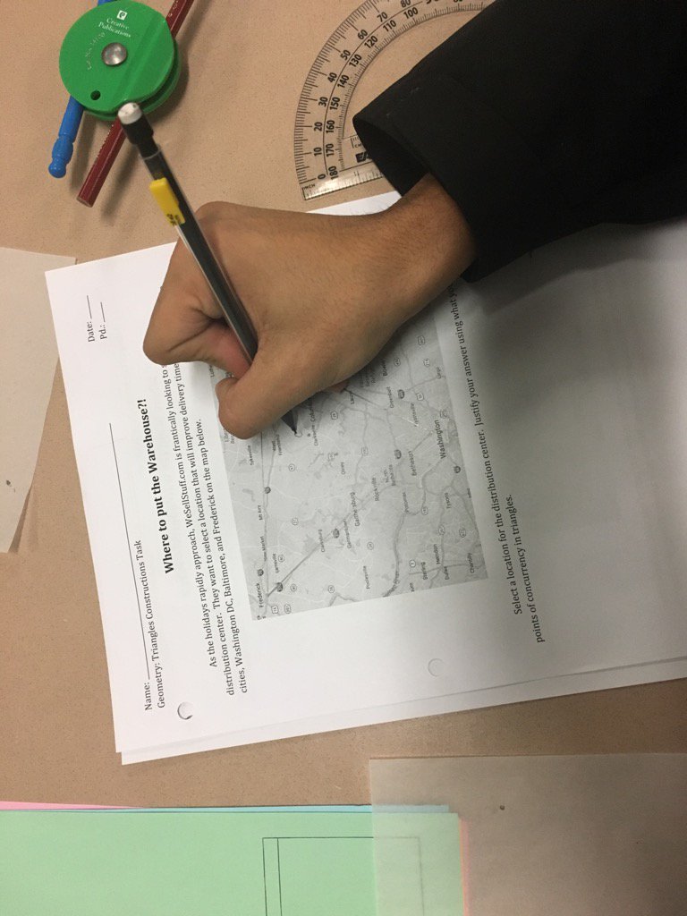 hcpss_secmath's tweet image. @hcpss_hahs Where would you place a product distribution warehouse? @ the incenter or circumcenter? #geometryinaction