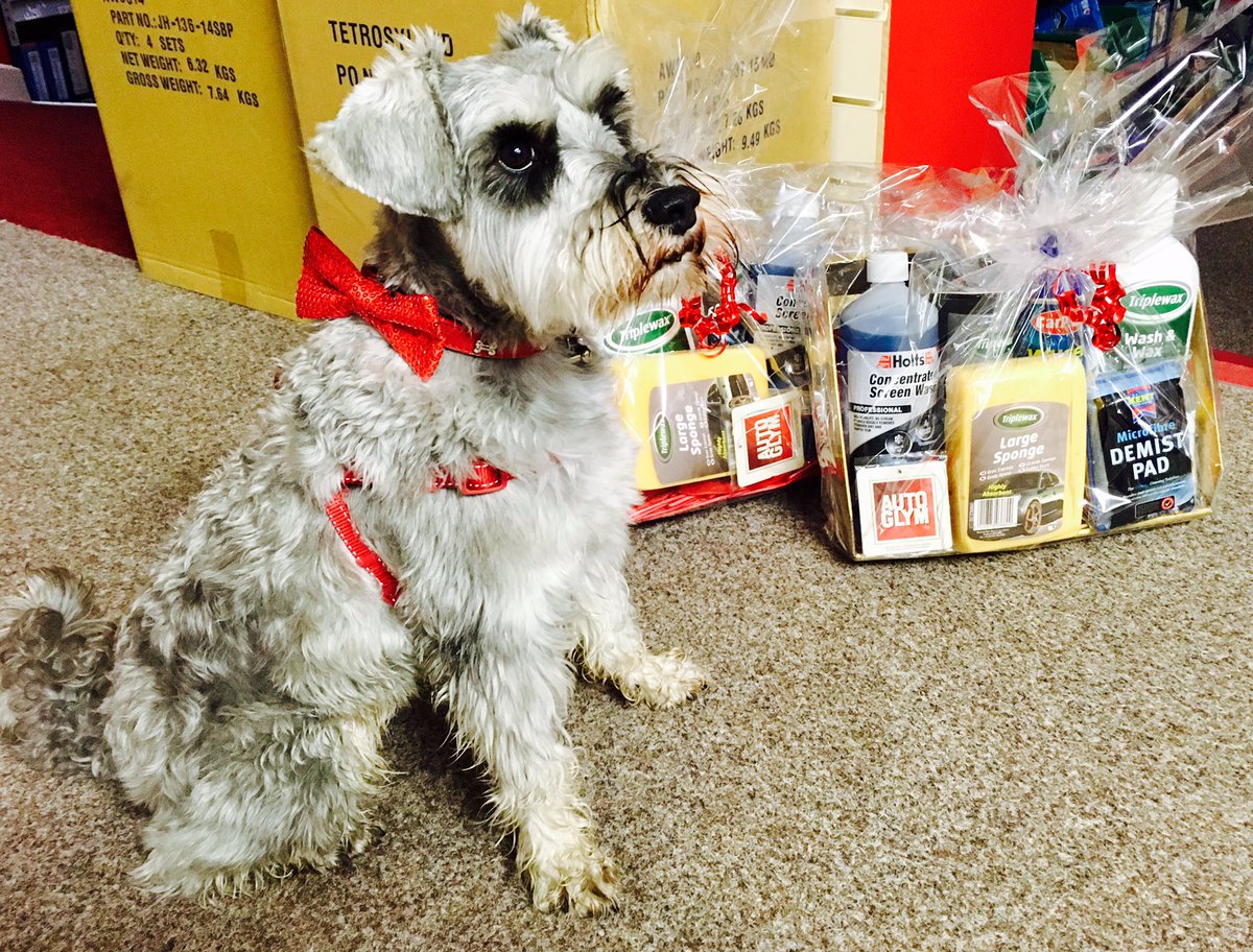 BMS_neill's tweet photo. Frank with 2 of our hampers inc @autoglym @HoltsAuto products ready for customer collection #christmas #ChristmasGifts #motorhappy https://t.co/nG70Vw6lGJ