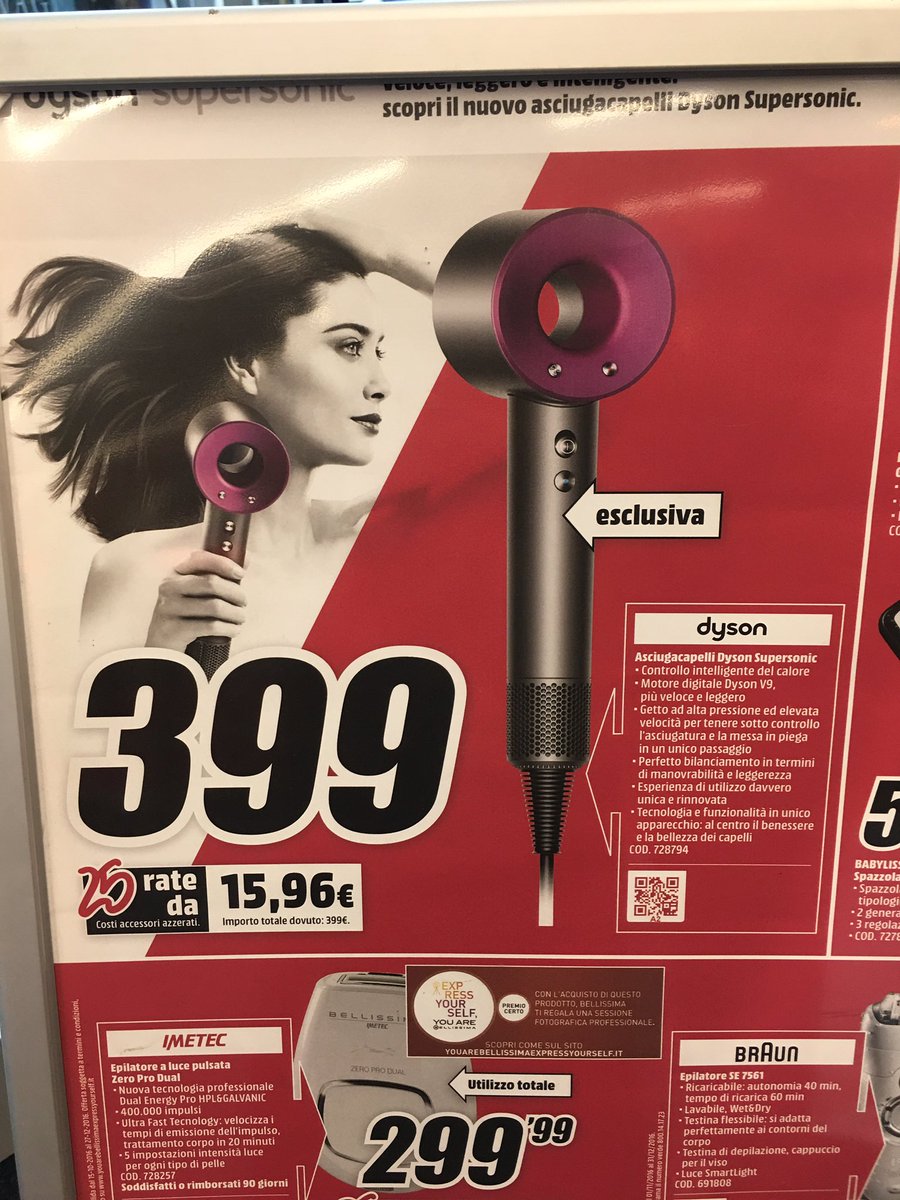 stanzaselvaggia's tweet photo. Ditemi che non vi comprate il phon a rate. https://t.co/5t6bvIZT9a
