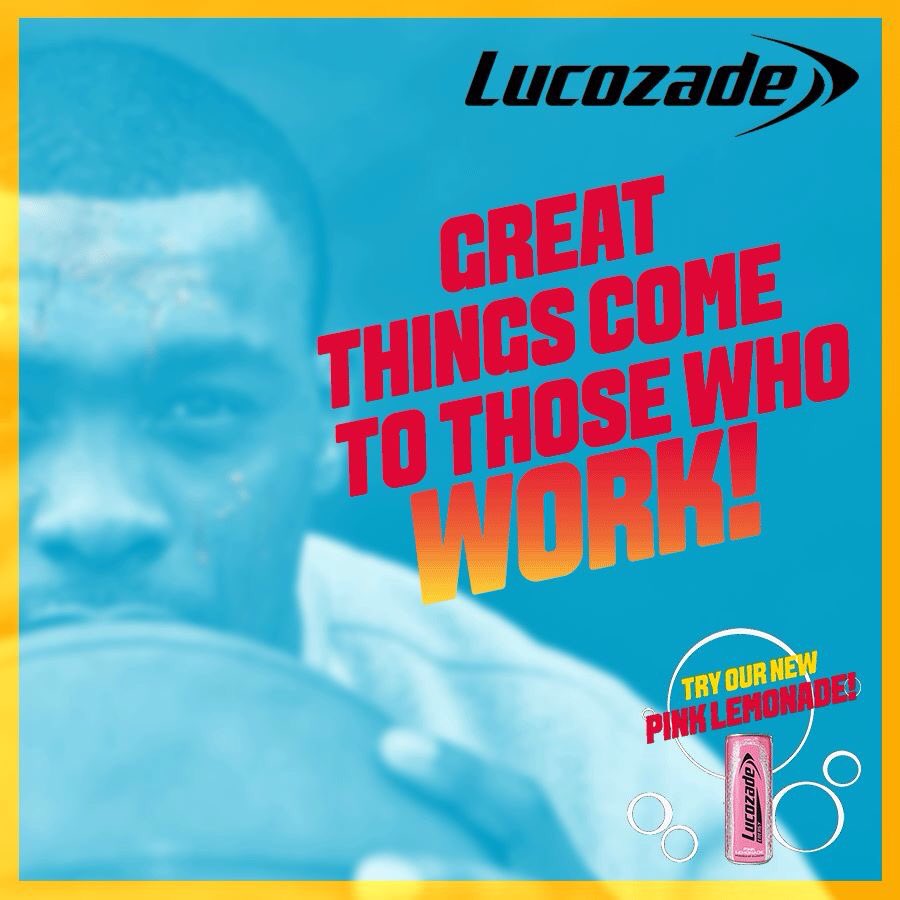 lucozadeja's tweet photo. Great things come to those who work! So work hard!  #YesYouCan #RealPositiveEnergy https://t.co/vZxPUKZDvT