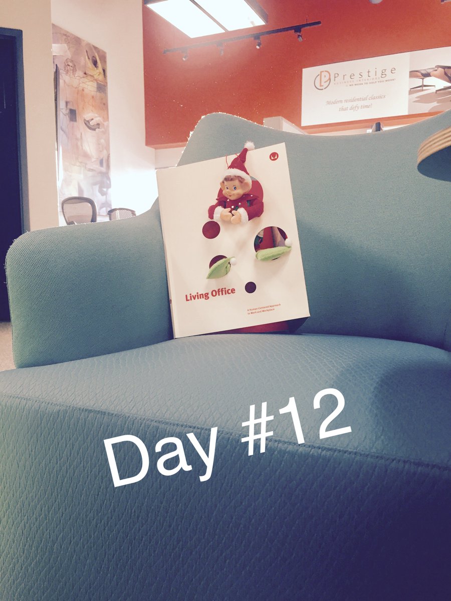 PrestigeBI's tweet photo. Our Elf is exploring our showroom the last 12 days before Christmas, he is reading about the Living Office and relaxing on a Plex chair. https://t.co/L5nXn4Hnwd