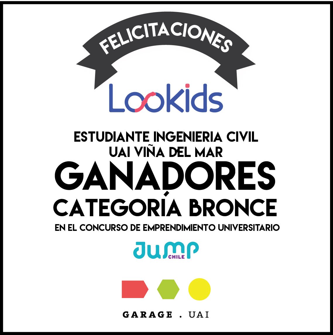 GarageUAI's tweet photo. [NOTA]: revisa la nota sobre la participación de @Lookids1 en el concurso #JumpChile2016 https://t.co/NoJ4MowE88 @UAI_VINA @ingenieriaUAI https://t.co/LCjGq8PMsg