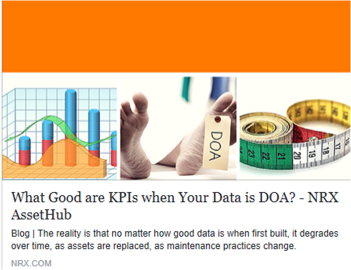 NRXAssetHub's tweet photo. What Good are KPIs when Your Data is DOA? Learn more: https://t.co/zo3Af2gsQQ #maintenancedataquality #assetmanagement #maintenancedata https://t.co/MHZUK2xp1S