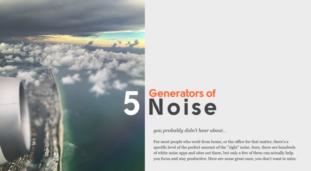 InviteToPray's tweet image. 5 noise generators to help you concentrate and boost your #productivity: buff.ly/2ibaCJL @HipsterSound