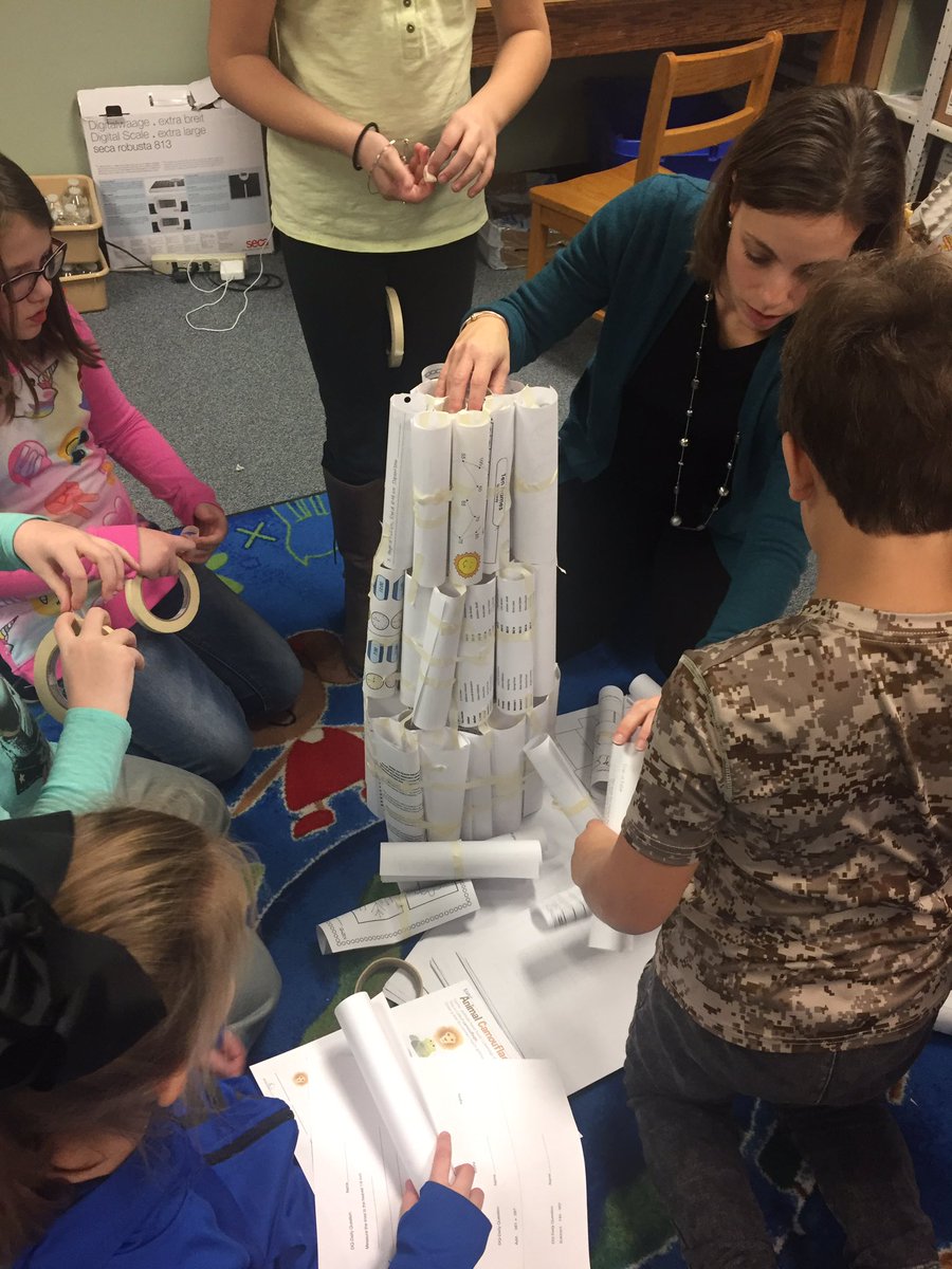 Building Cylinder snowman in with Mrs. Smith #STEAM