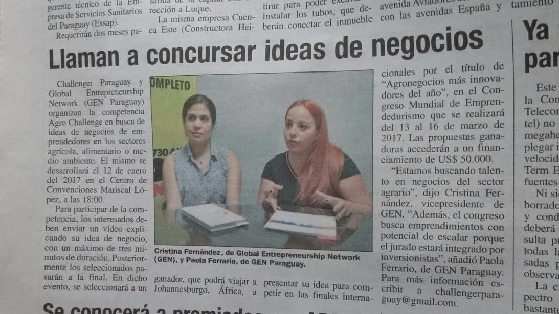Challenger_Py's tweet photo. Gracias @ABCDigital por Presentar nuestro evento! Muchas gracias por apoyar @FAC_network en #Paraguay. #genpy @unleashingideas @GENParaguay https://t.co/atQGddtyOI