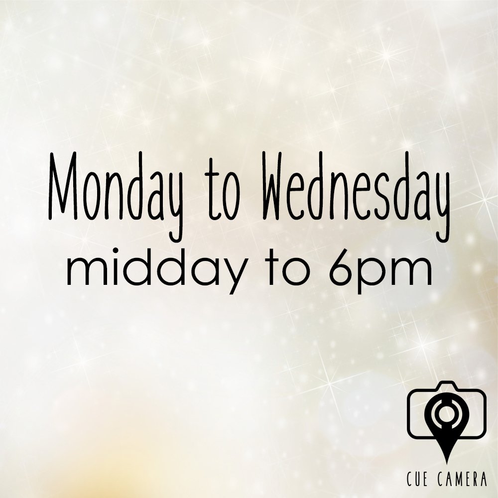 CueCamera's tweet photo. We're open until 6pm tomorrow &amp; Wednesday then late nights are back from Thursday! Come and visit our photography elves! https://t.co/3WdRUmSy27