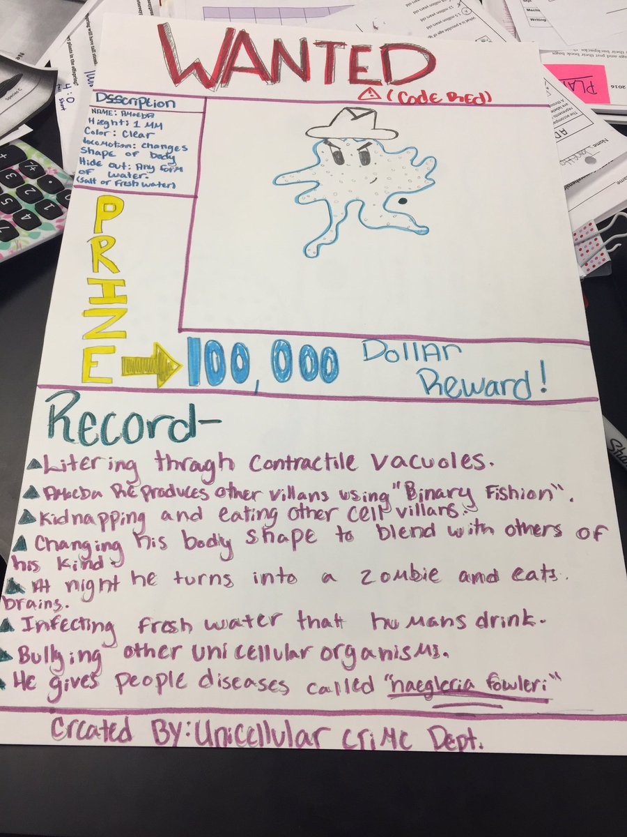 LalliLab's tweet image. Wanted by the Unicellular Bureau of Investigation... (learning about single-cellular organisms in 7th) #BecauseScience #CreativityInScience