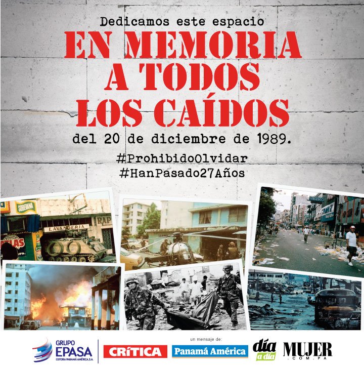 #PROHIBIDOOLVIDAR Por aquellos inocentes que perdieron la vida en este día,  sin que esto fuera una #CausaJusta #DueloNacional #PTY #History