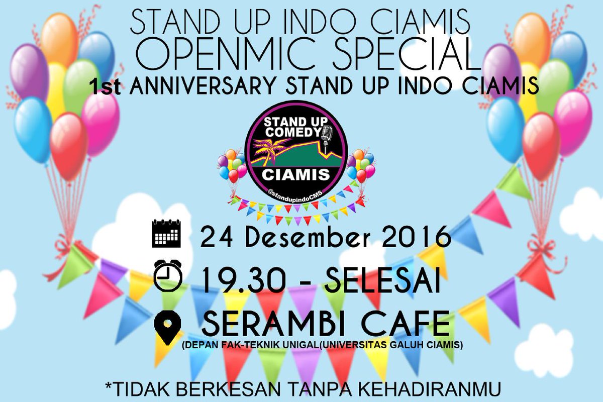 Jangan lupa malam minggu ini guys! Ada hajatan komunitas <a href="/StandupindoCMS/">StandUpComedy Ciamis</a>