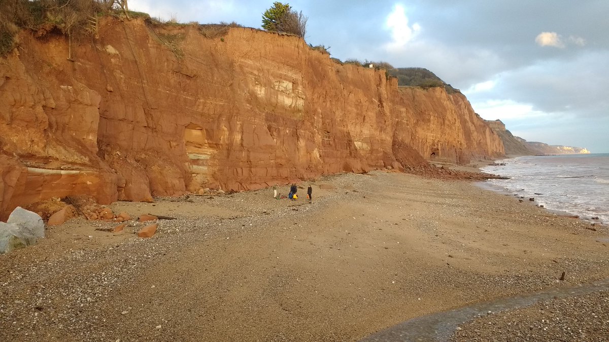Partscaster's tweet image. Taking a chance on Sidmouth's crumbly East Beach @sidmouthherald