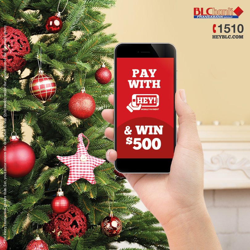 BLCBank's tweet photo. Want to win $500 this holiday season? Download #HEYBLC today and start making mobile payments! https://t.co/OQGDKYdLGd https://t.co/IhqpUDlYgY