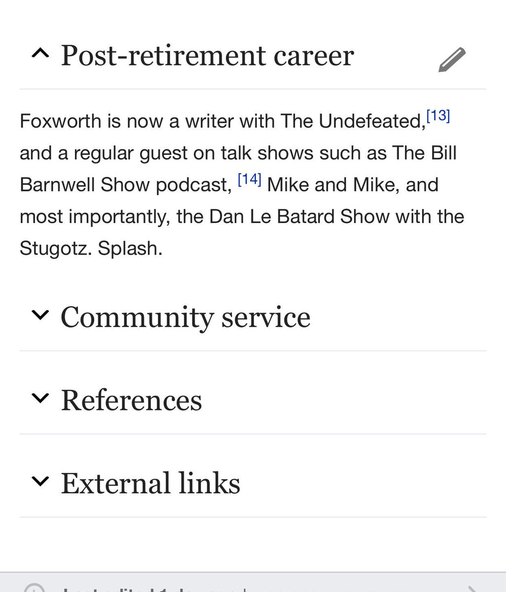 fikkyfik's tweet photo. @Foxworth24 's Wikipedia page after last week's show @LeBatardShow @Stugotz790  #Splash https://t.co/KhfK8VFVGu