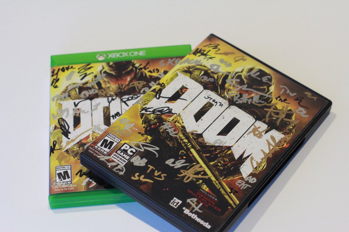 bethesda's tweet image. The whole DOOM team wants to wish you a happy holiday. Follow + RT for a chance to win #BethesdADVENTures bit.ly/2gWkMxF