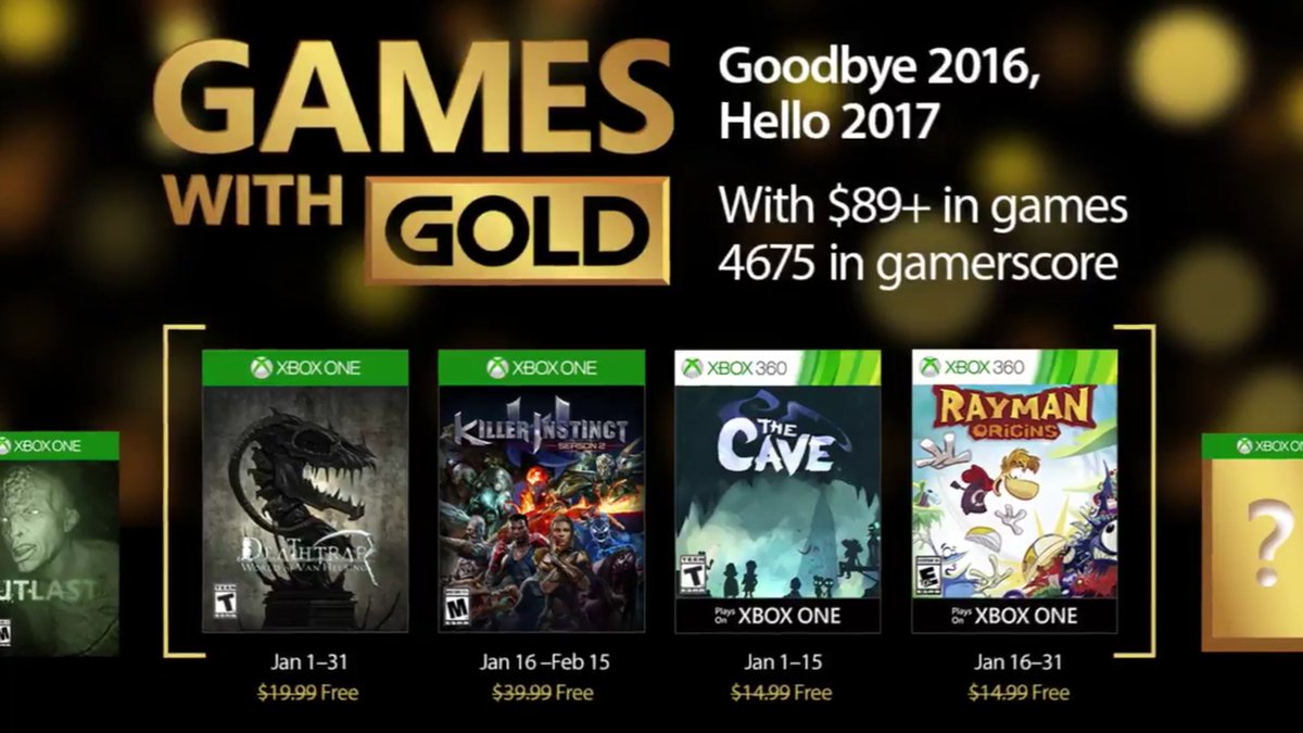 Xbox Live Games with Gold January 2017