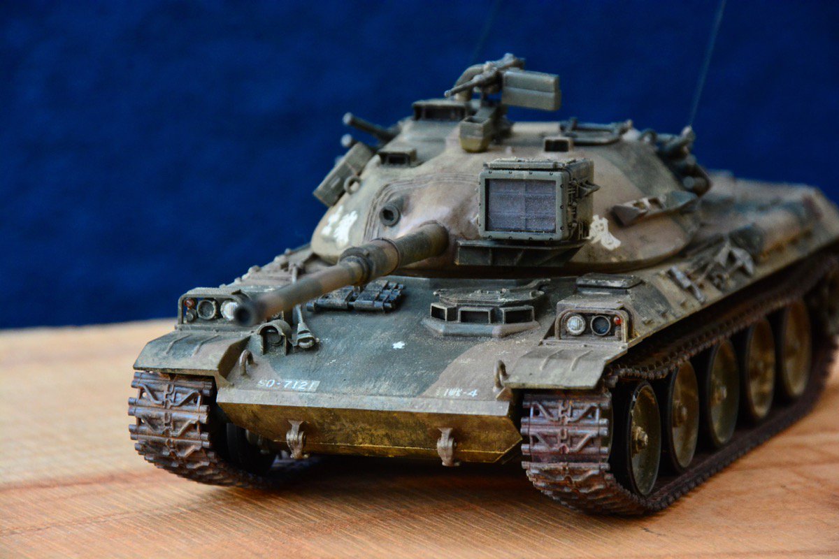 onyamole's tweet image. 陸自の1/35、74式戦車を撮影したのであります！グッときます。質実剛健であります！ #Type74 #JGSDF #陸上自衛隊 #模型戦車道 #Tank