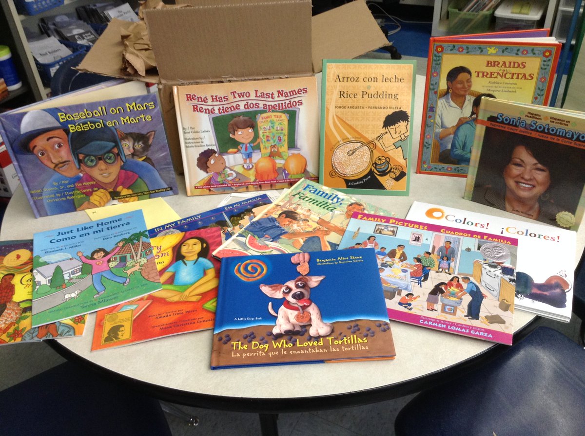 Maestrabilingu6's tweet photo. So excited about the #sbef grant materials received last week!!! @BerwynSouth100 #duallanguagebooks #teampershing #orgulloPershing https://t.co/JEDa8c2FFb