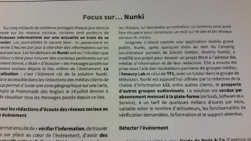 Focus dans @Satellifax sur <a href="/NunkiApp/">Nunki</a> startup incubée par <a href="/GroupeTF1/">Groupe TF1</a>. Outil d'écoute des RS # news #Inno