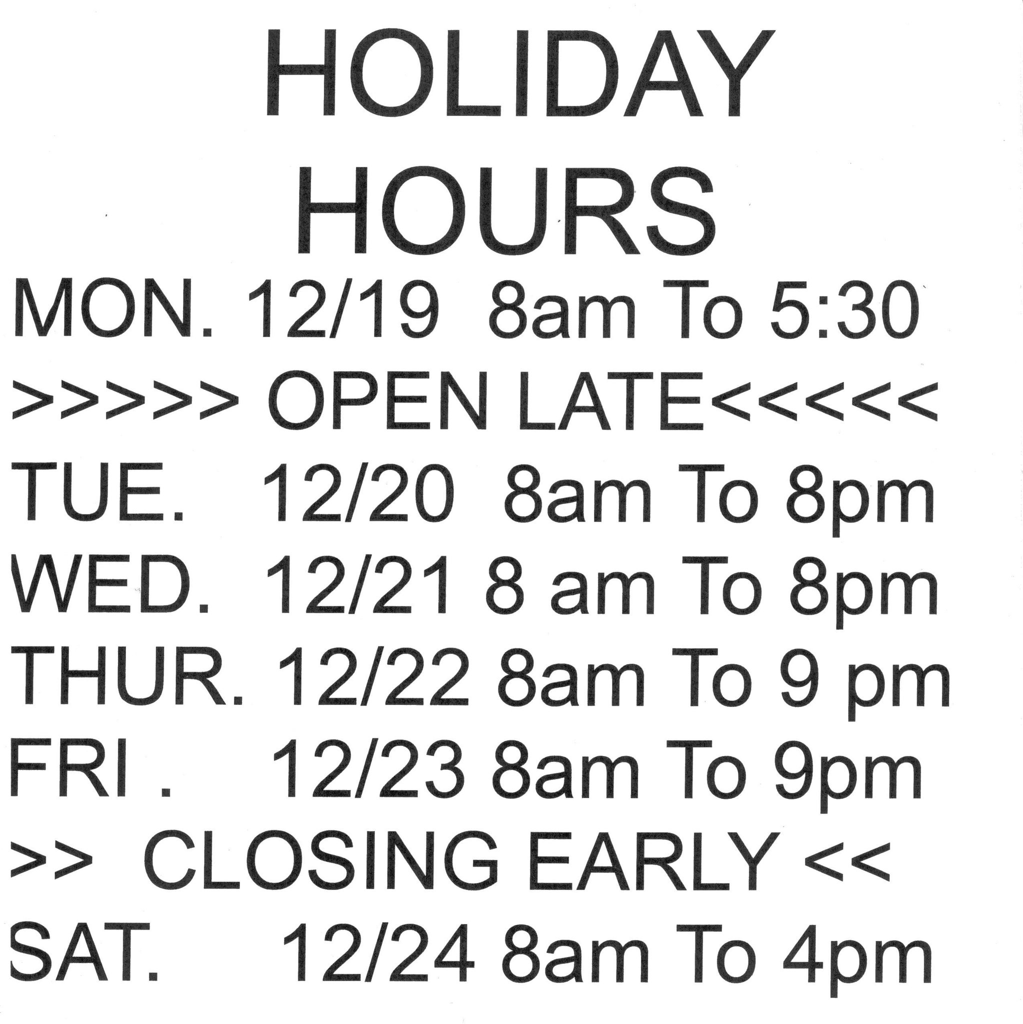 Stager's Store on Twitter "We have special Christmas hours this week plus our sale prices are