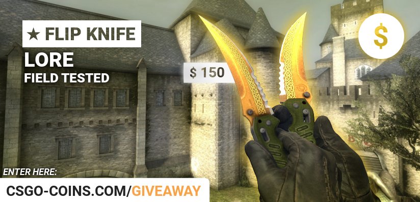 EarnCoinsGG's tweet image. GIVEAWAY!

Enter for a chance to win a ★ Flip Knife | Lore.

csgo-coins.com/giveaway  

Ends 20.01.2017!