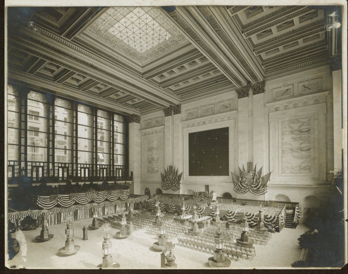 NYSE's tweet photo. The NYSE floor when it first opened in 1903. Can you spot the bell? #FreeTheBell https://t.co/eOKKxLivM8