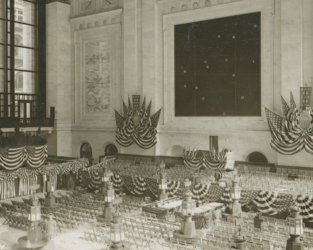 NYSE's tweet photo. The NYSE floor when it first opened in 1903. Can you spot the bell? #FreeTheBell https://t.co/eOKKxLivM8
