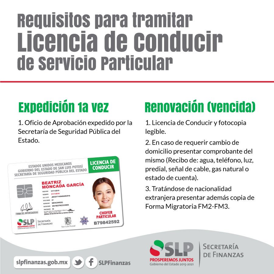 Gobierno De Slp No Twitter Aprovecha Los Descuentos De Slpfinanzas Para Tramitar Tu Licencia De Conducir O Renovarla Te Compartimos Los Requisitos Para Obtenerla Https T Co Wl84ro9zba Twitter