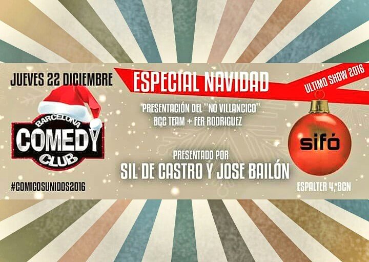 BCNComedyClub's tweet photo. Este Jueves no te pierdas el "Especial Navidad"!!
Presentación de #comicosunidos2016 #bccteam  presentado por @sildcastro y @Jose_bailon!! https://t.co/fzRhHDMjd0