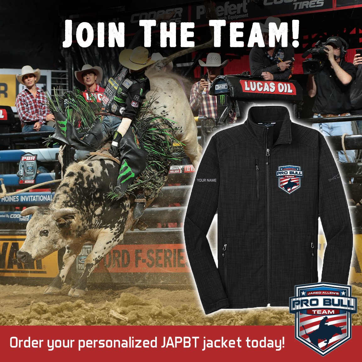 JaredAllensPBT's tweet photo. Join our team with your very own #JAPBT personalized team jacket! https://t.co/Wu491ifqkY https://t.co/lIxOKS3aNz