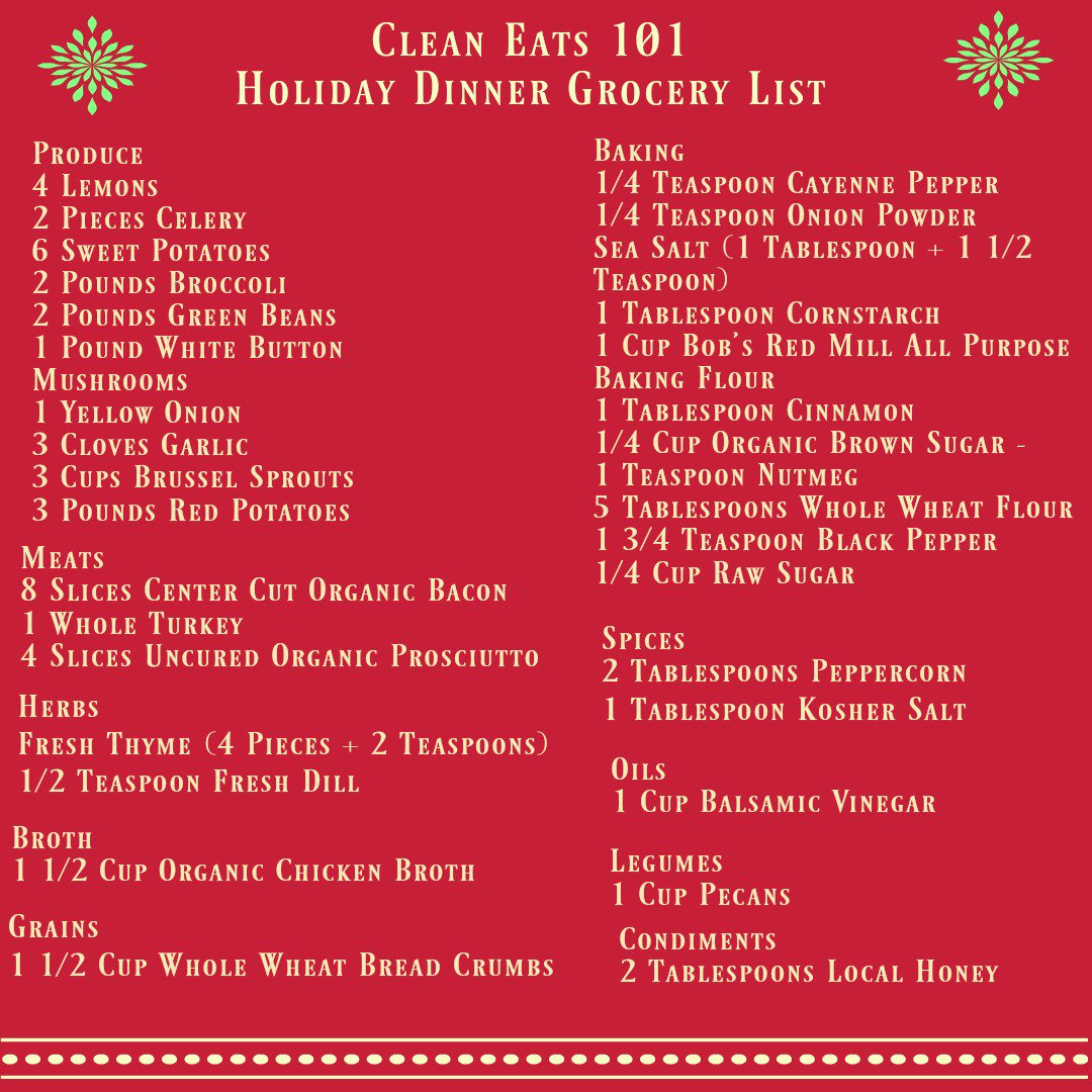 CleanEats101's tweet photo. Let us help with your holiday meal planning. We've got everything covered with this list. https://t.co/dKas2TyPan