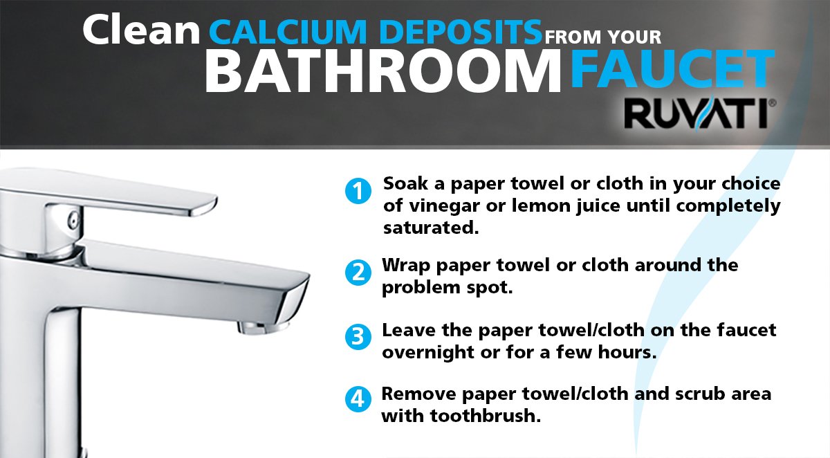 RuvatiSinks's tweet photo. Sick of all that gross calcium build-up on your kitchen and bathroom faucets? Here are 5 easy tips to make your faucet as good as new! #DIY https://t.co/YBqpOOItSR