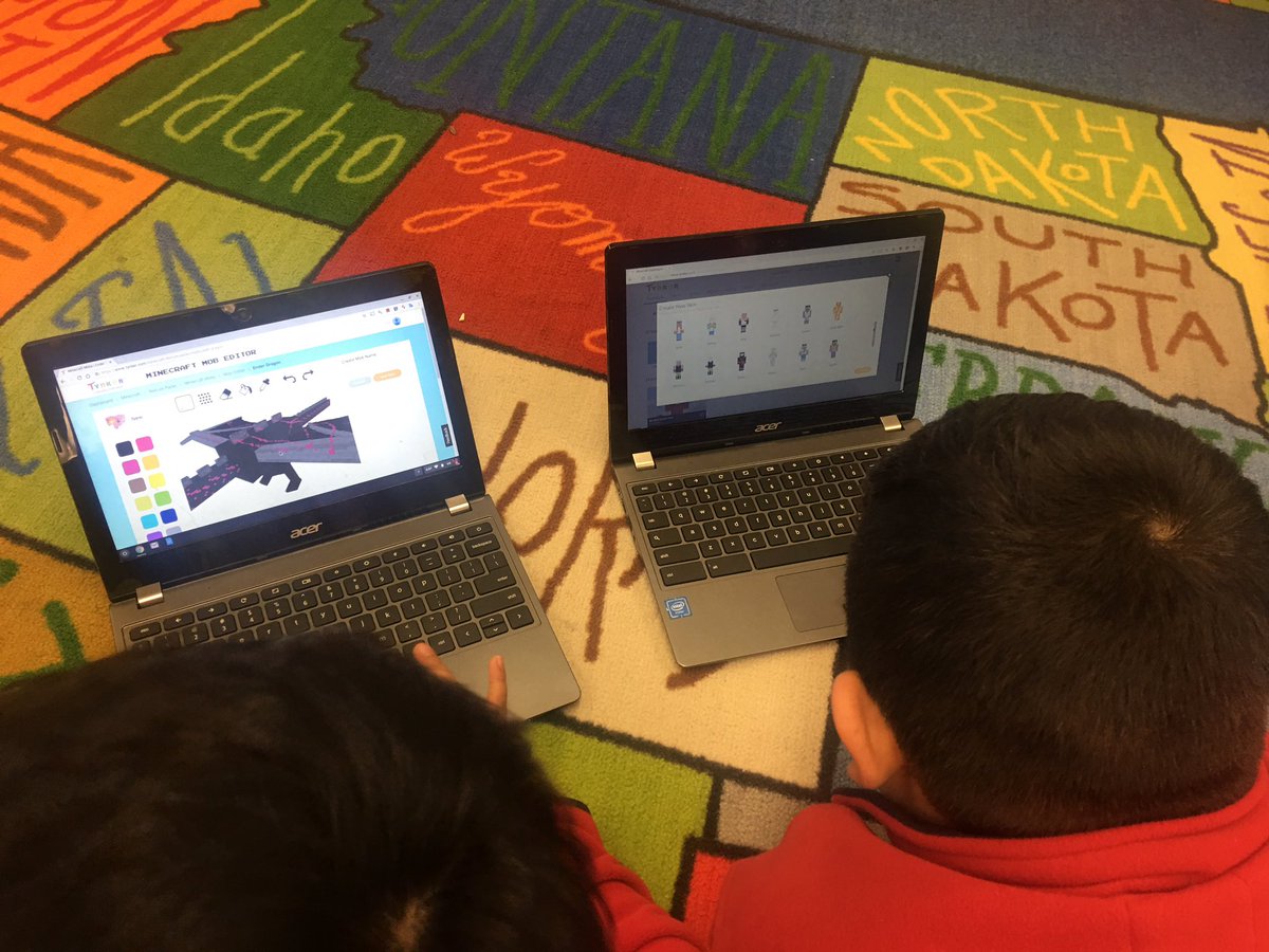 4thgrHermanFun's tweet photo. @MrsHutchRBPS class loves to code and they discovered that @gotynker allows them to Mod Minecraft too - they are sooo happy! @rbpsEAGLES https://t.co/xi2rgMfrhY